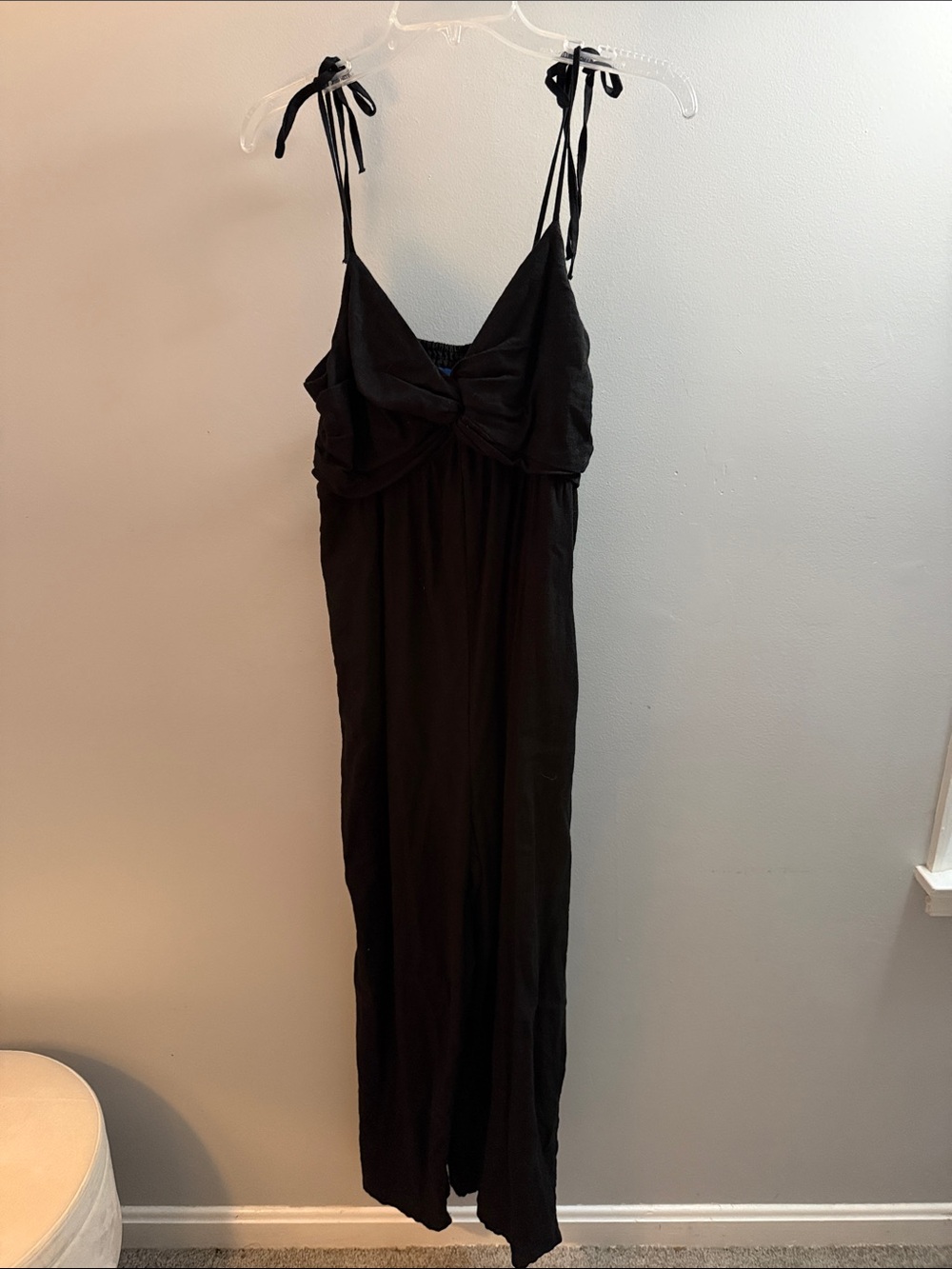 Old Navy Black Tie-Shoulder Jumpsuit with Twist Front